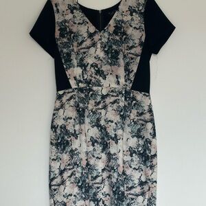 Floral Black and Cream Women's Dress